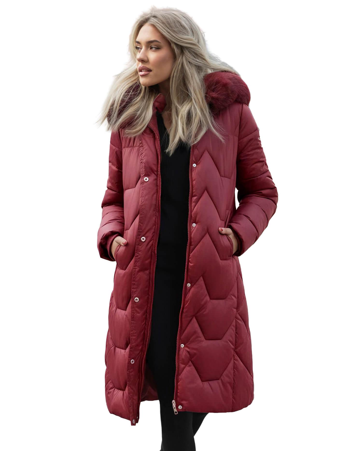 Damen Winterjacke Weinrot OZONEE JS/5M3229/1 S