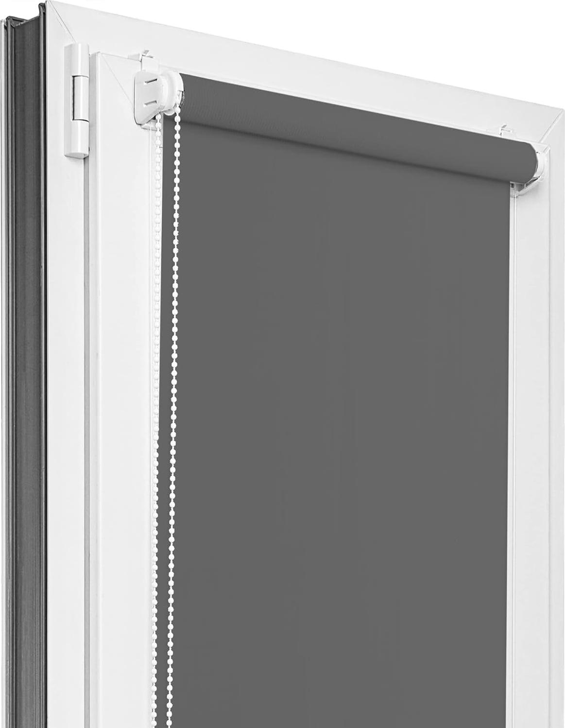 Markenlos Verdunkelungsrollo ohne Bohren 95 cm x 120 cm - Graphitfarbe und 6 Stoffoptionen verfügbar