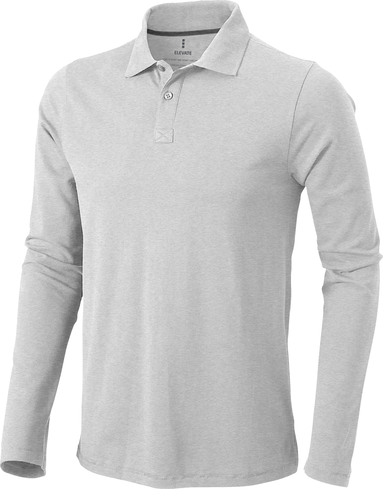 Elevate Herren Oakville Langarm Polo Shirt PF1821 (L) (Grau meliert) UTPF1821