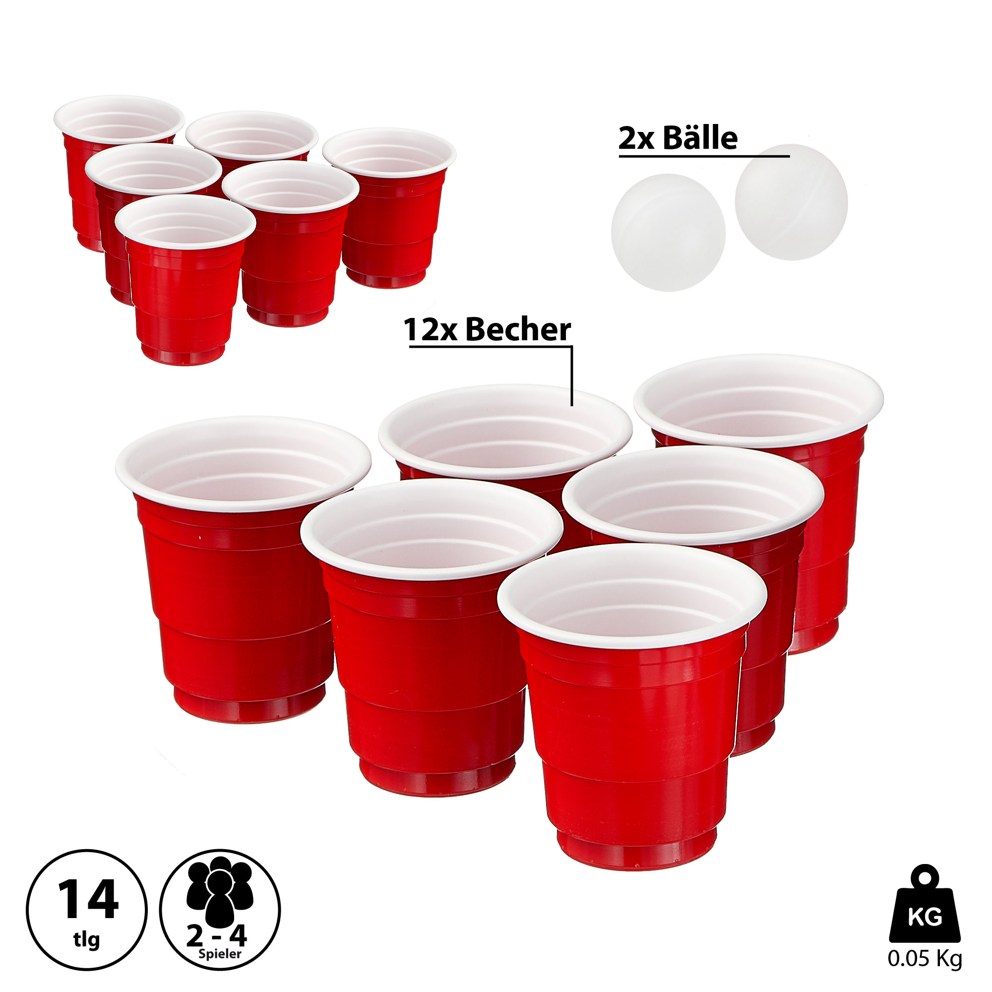 Trinkspiel Roulette 2 teiliges Trinkspiel Set ab 18 Beer Pong Becher rot 