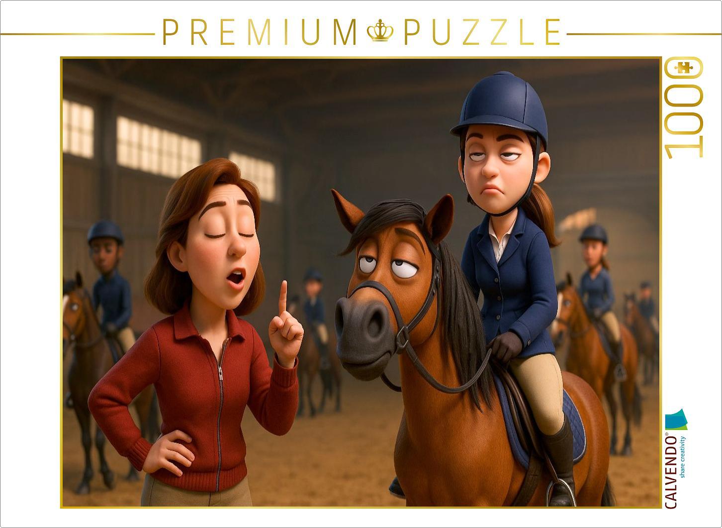 CALVENDO Puzzle Jaja, Hacken tief - Reitstunde | 1000 Teile Lege-Größe 64x48cm Foto-Puzzle für glückliche Stunden