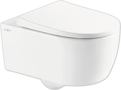 Jungborn Wand-WC Set FIVE 53 Tiefspüler ohne Spülrand weiß glänzend mit Beschichtung und Turbo-Flush-Technologie sowie W