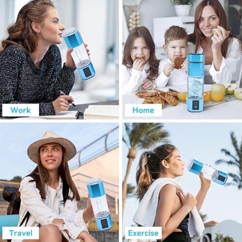 Garsent Wasserstoffwasserflasche, 250 ml tragbarer Flaschengenerator 5000 ppb Ionizer Maschine Haus, Büro, Reisen, Fitness, Trinken