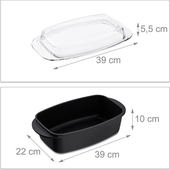 OEM Aluminium Kochschüssel mit Glasdeckel, antikorrosiv behandelt, 39 cm, schwarz 2026