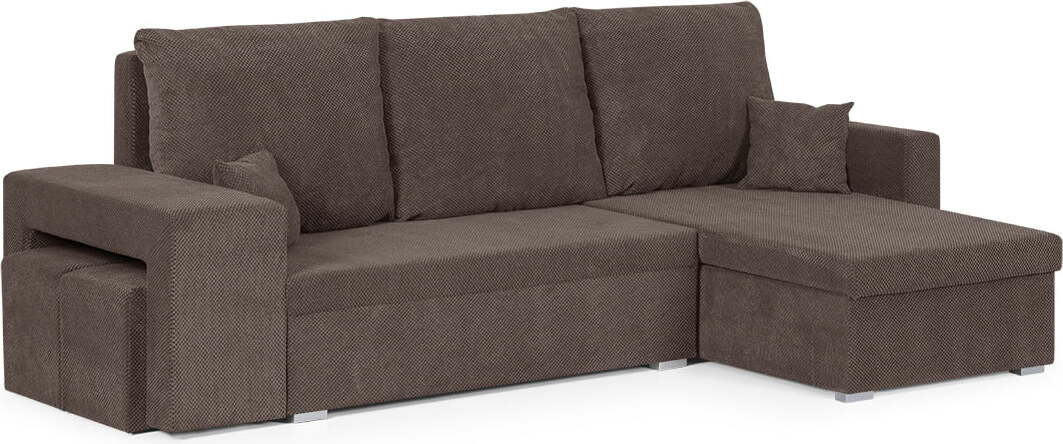 Komfortwelt DOTEX2 Ecksofa mit Schlaffunktion - Braun N-DOT2-DOT25-B