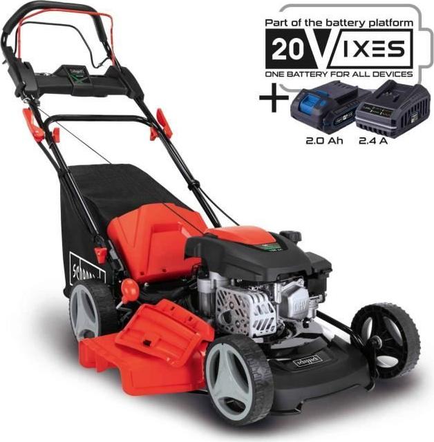 Benzin Rasenmäher, Scheppach MS150-46E, 46 cm Schnittbreite, 150 CC, Elektrostart, Mulchfunktion SCH4046664080756