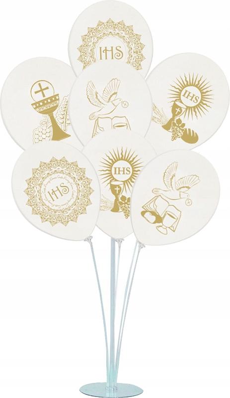 Papyrus Ballonständer und 7 Kommunionballons