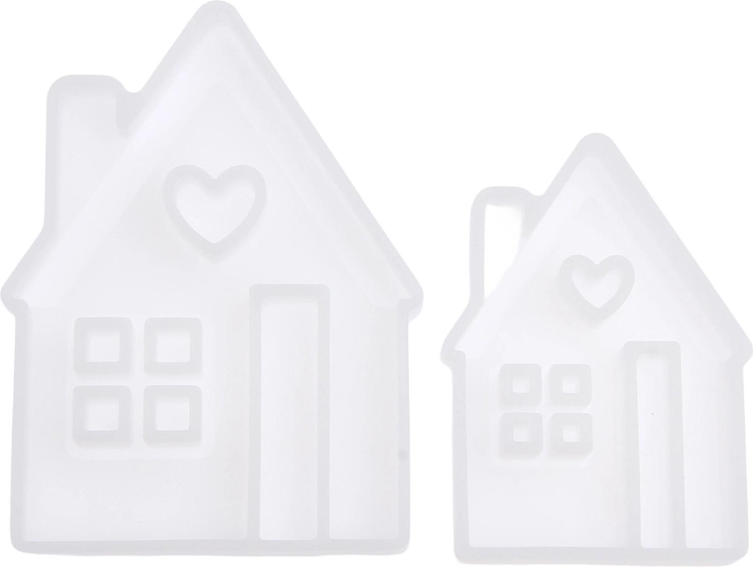 Crrynuo 2 Stück Silikonform Haus, Silikonformen Gießformen, Kerzen Formen Silikon, Silikonform, Haus mit Fenster Silikonformen, Silikon Gießform Haus Häuser für Sojawachs Kerzen, Seife, Handwerk (Weiß) KAU-LR-UN-CPK-20251216-48