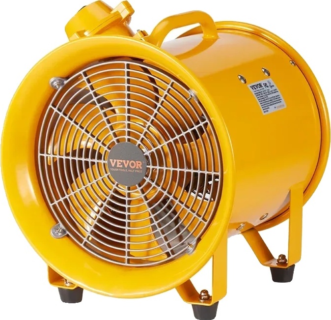 Prenosný priemyselný odsávací ventilátor, vysoký prietok vzduchu, odolná konštrukcia, 550 W