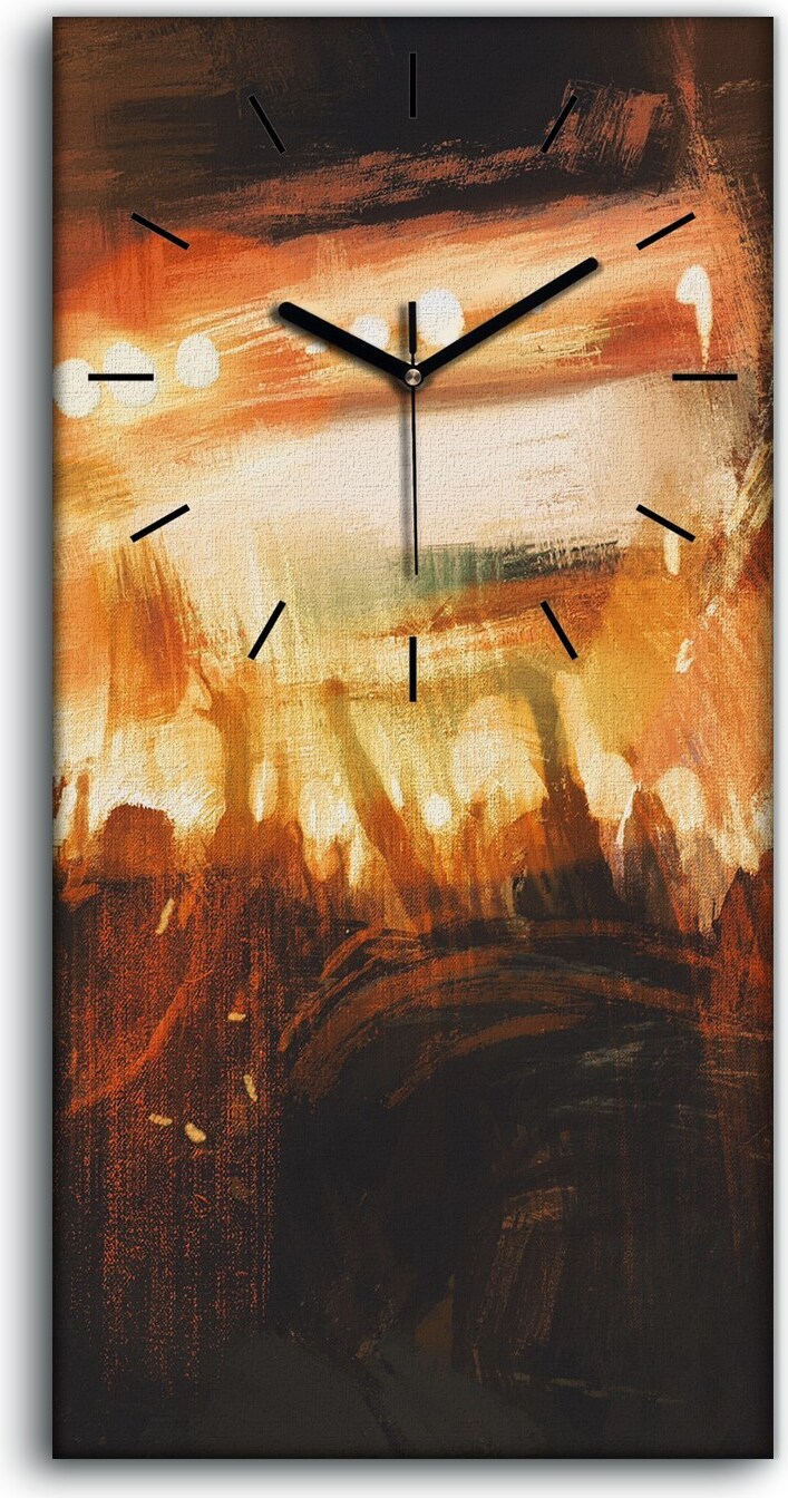 coloray Dekor Leinwand Uhr Wandbilder Geräuschlos 30x60 jubelndes Publikum beim Konzert - schwarze Hände zcv-87960037-30x60-c