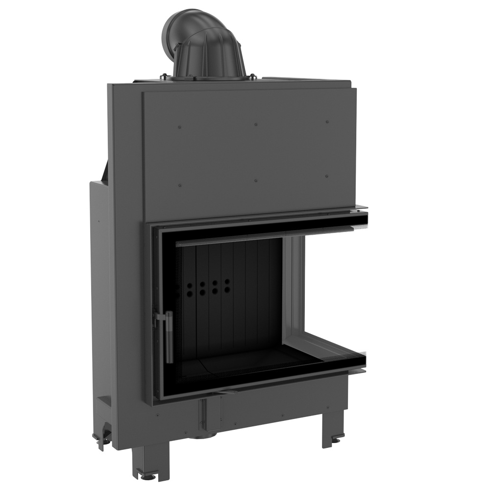 Oceľový krb MBA pravý 17 kW Ø 200 čierny thermotec