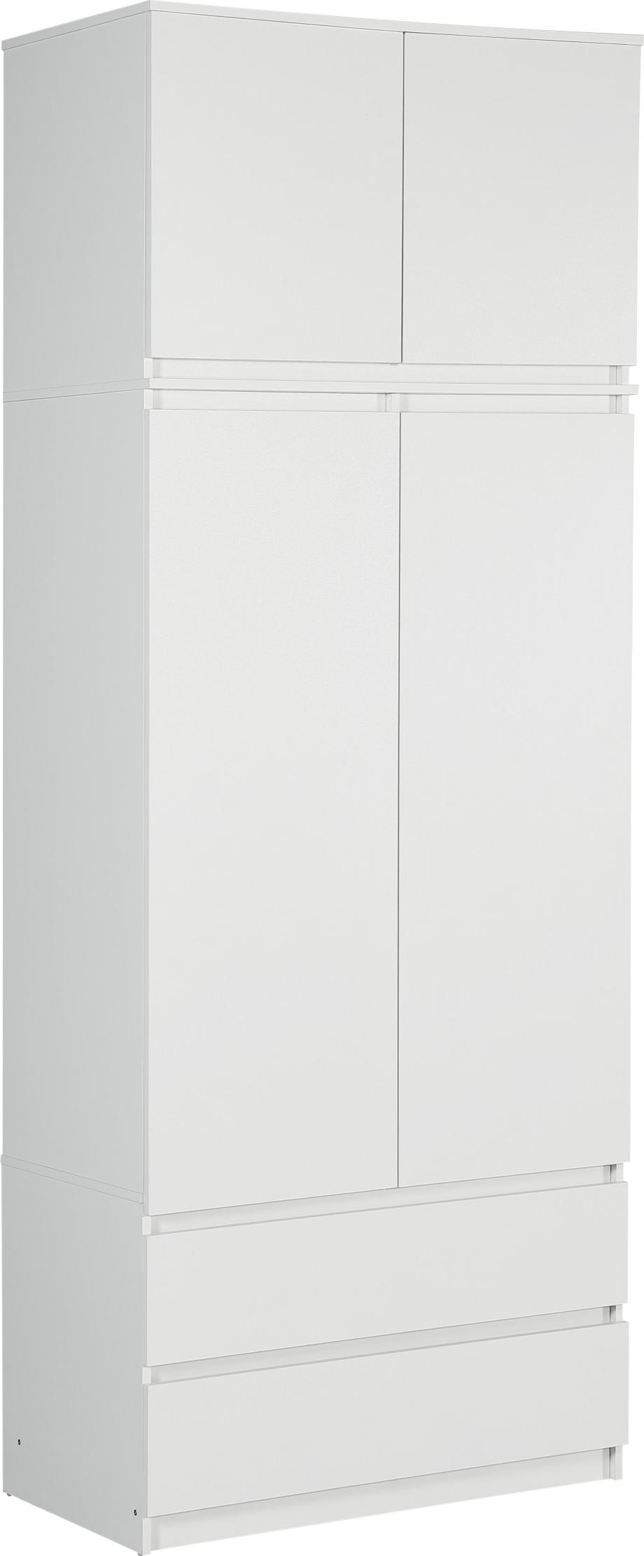 Kleiderschrank mit Erweiterung Houseland Starline 01 matt weiß