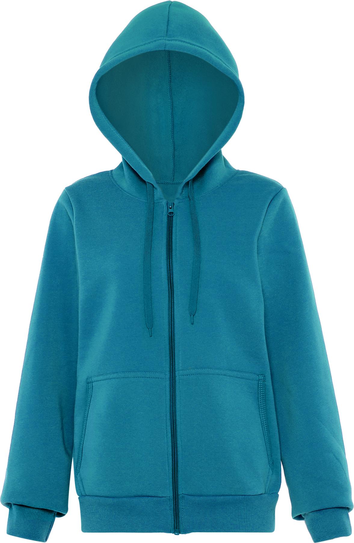 ALBEE Damen Jacke mit Tunnelzug-Kapuze und Rippbündchen, blau, Größe M