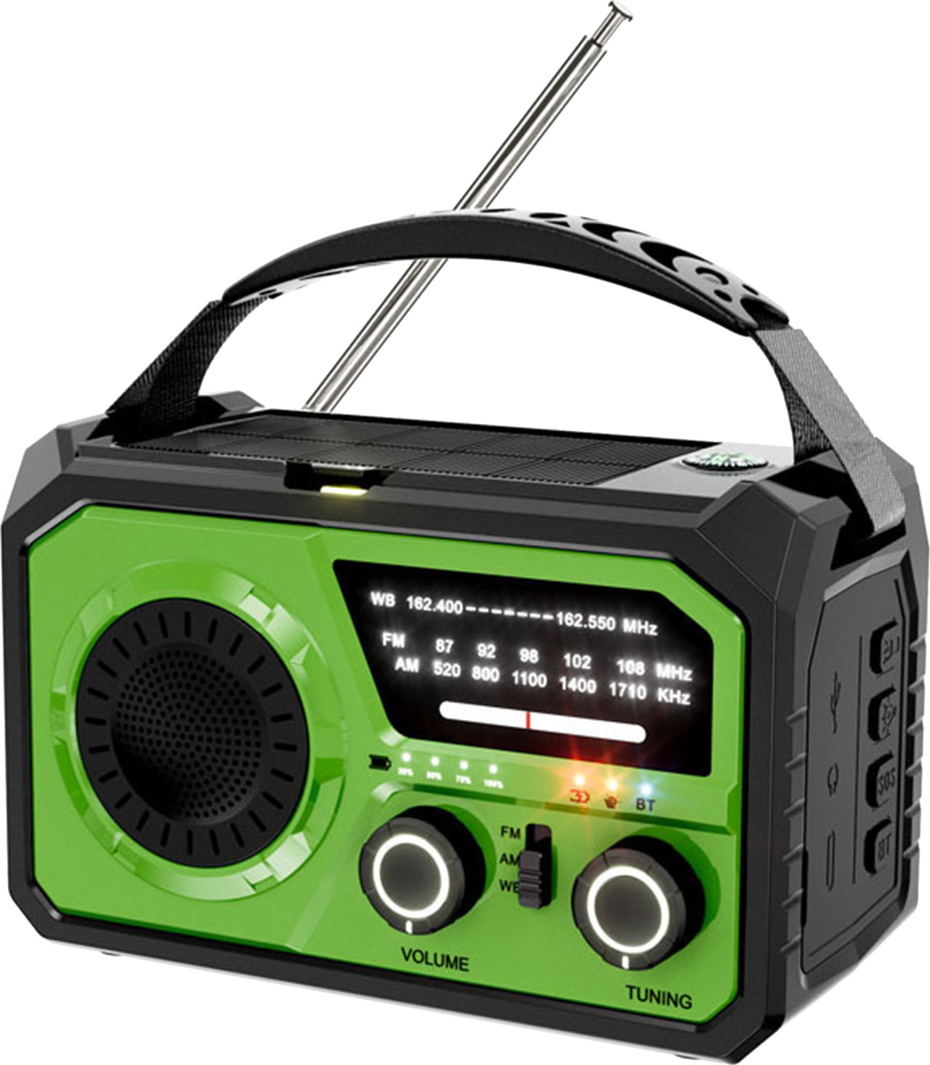 Lixada 16000mAh Handkurbel Notfallradio Drahtloses Handkurbel-Wetterradio NOAA/AM/FM Tragbares Solarradio