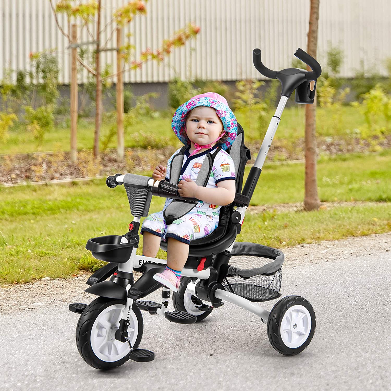 4in1 Dreirad Kinderdreirad Kinder Fahrrad Baby Kinderwagen Lenkstange bis25kg DE 