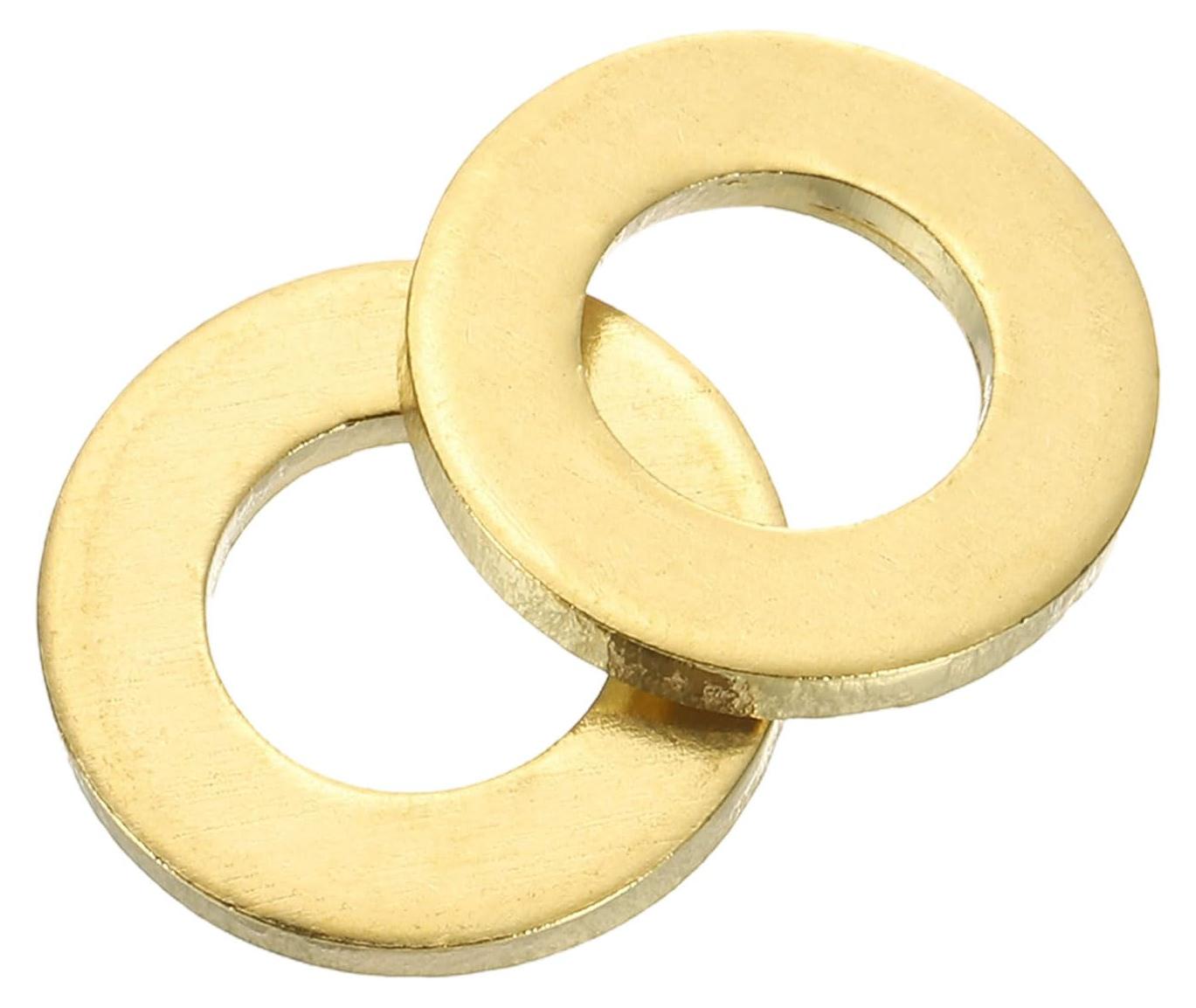 Markenlos Set mit 25 Ringen, Sortiment an Messingringen M8 x 16 mm x 2 mm, flache Sicherungsringe, Dichtungsringe, Metallringe