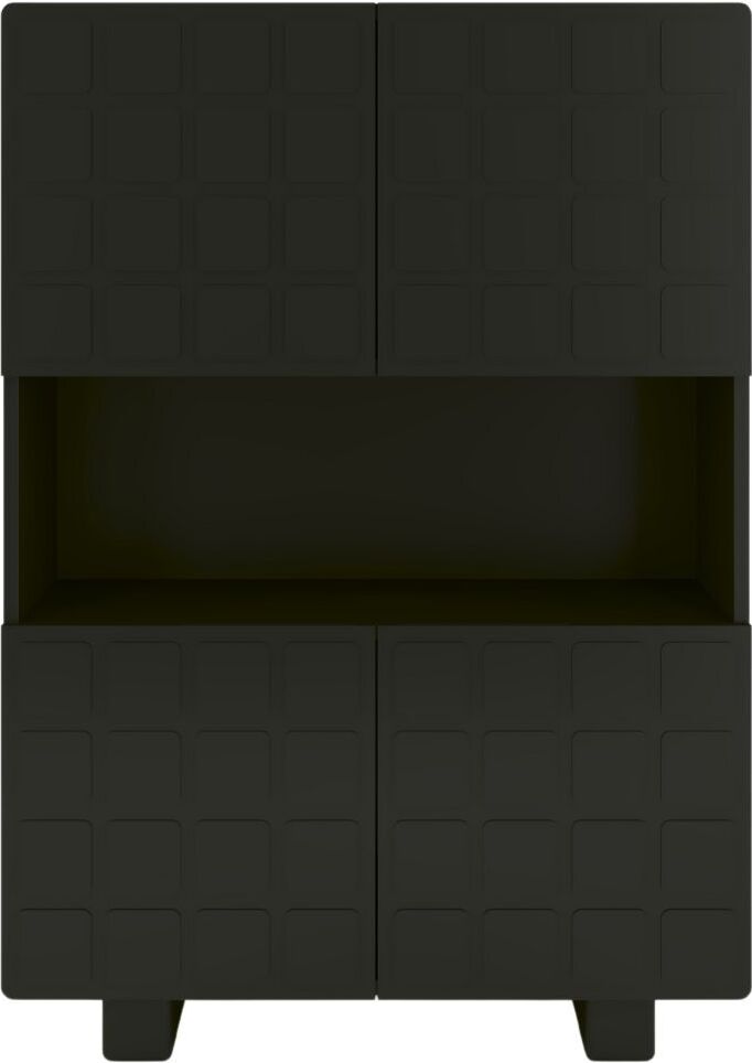 Skandica CUBO HIGH Kommode 3D mit dekoriert Front / 4 Türen / 85 x 120 cm / Schwarz
