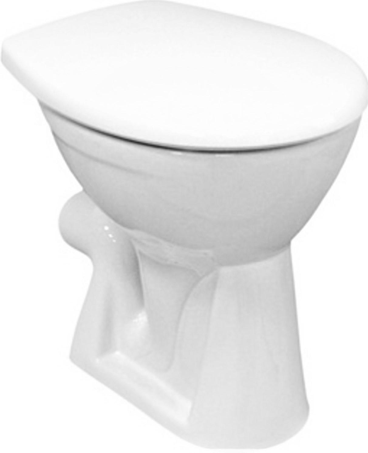 VIGOUR CLIVIA barrierefreies Stand WC +6 cm erhöhtes Toilette Behindertengerecht mit WC-Sitz, weiß CLPWC6
