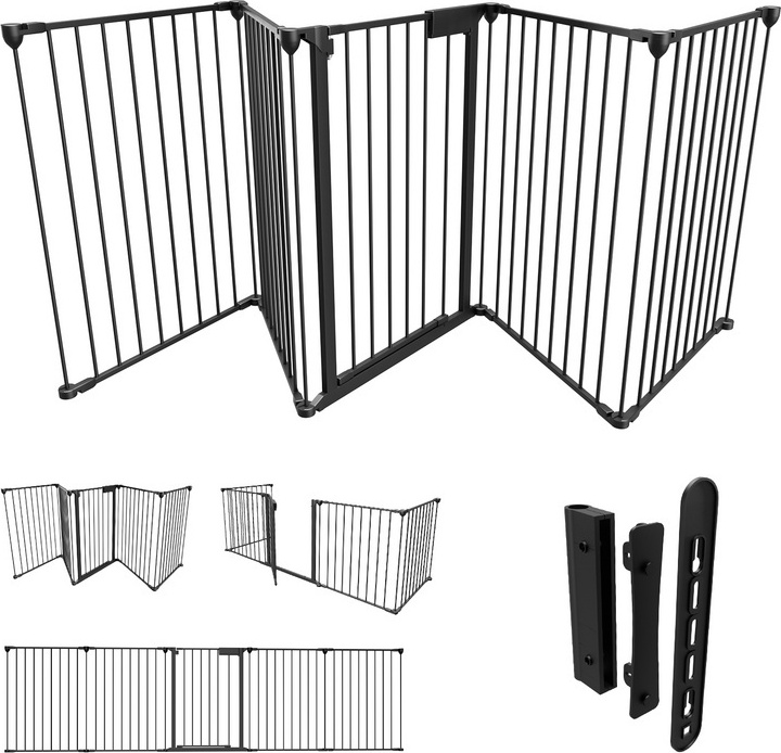 Hengda Kaminschutzgitter Absperrgitter Türschutzgitter Kinderschutzgitter Schwarz RL-HG9160-1-HDg