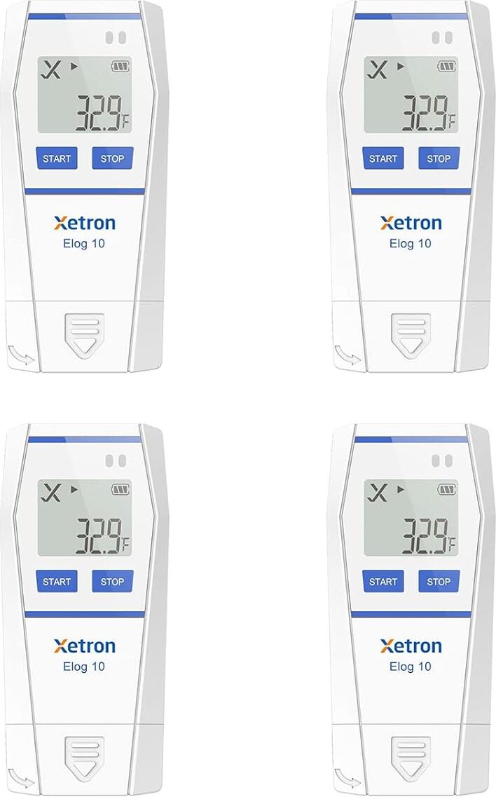 bez marki Xetron Elog10 Temperaturdat logger, maßgeschneiderte Temperaturüberwachung von -30°C bis 70°C, 4er Set.
