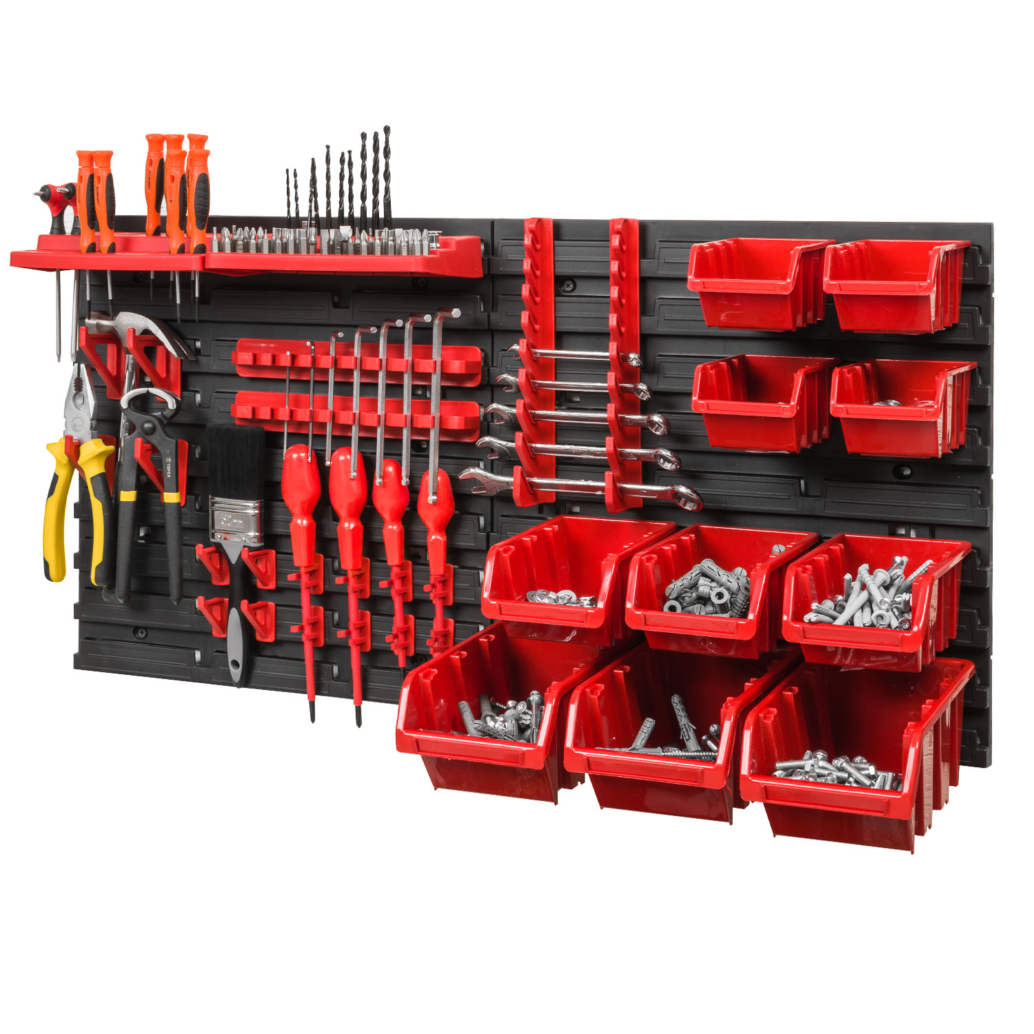 vidaXL Behälter Set 32-tlg Stapelboxen Wandregal Werkzeugwand Lagersystem 