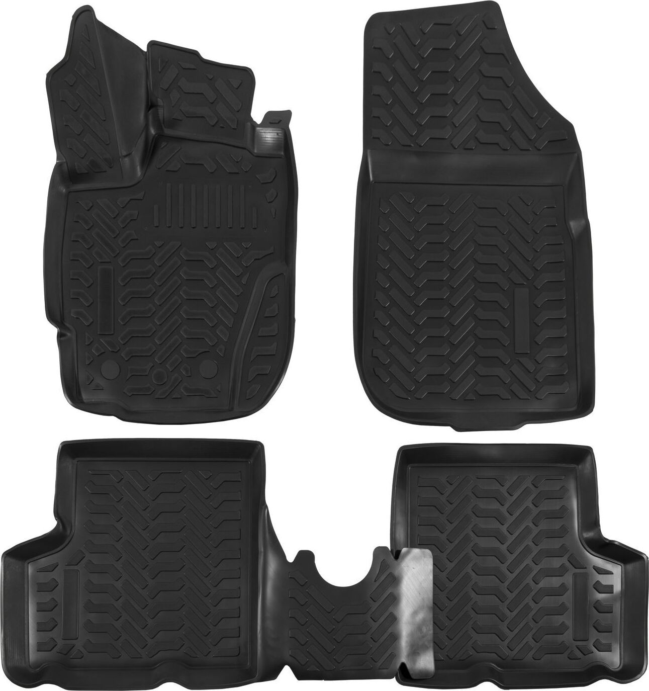 J&J AUTOMOTIVE 3D-rubberen automatten, automatten compatibel met Tucson TL, TLE 2015-2020, rand ca. 4 cm, all-weather, 4-delig, premium kwaliteit