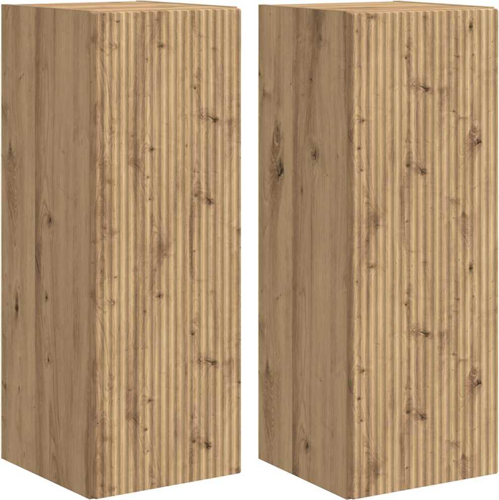 vidaXL TV-Wandschrank 2 pcs Kunsthandwerk Eiche 30 x 31 x 80 cm 892308