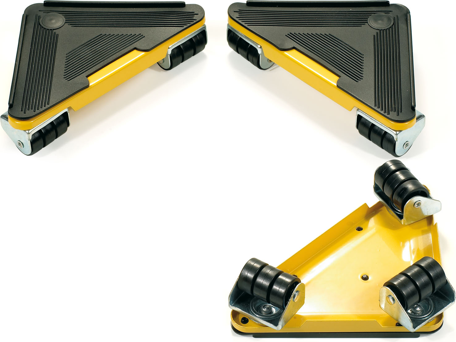 Toolland Möbelroller-Set 100 kg mit Hebel, 4 Eckrollen mit Antirutsch-Oberfläche, 36 Rollen zum QT107