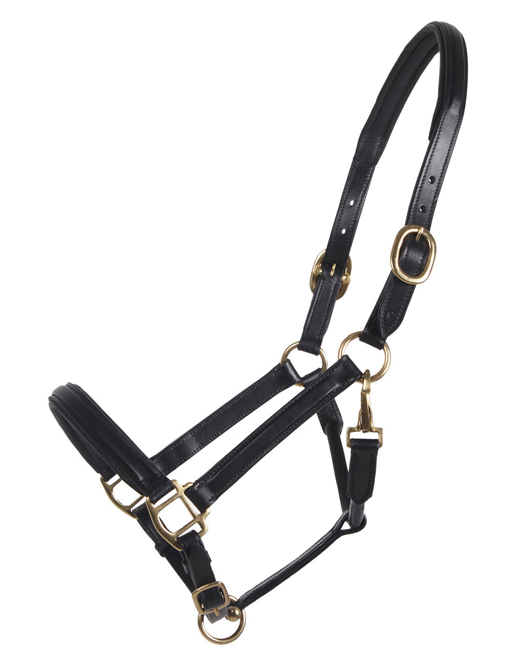 QHP Lederhalfter Fein Schwarz Cob