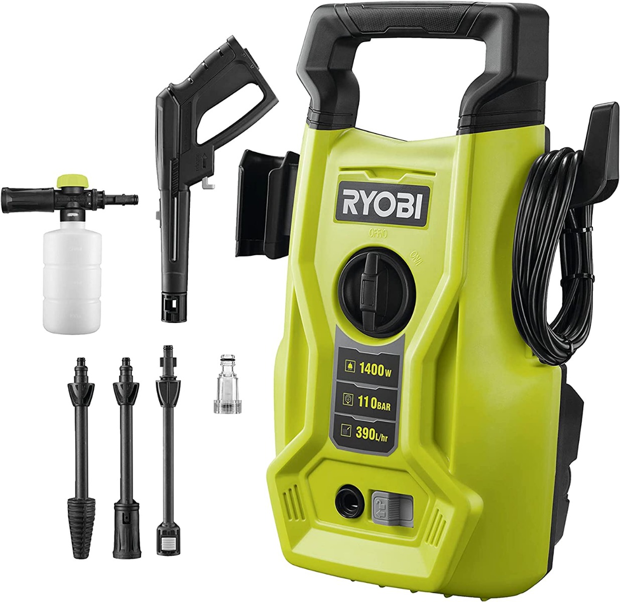 Ryobi RY110PWA Elektrický vysokotlakový čistič 110Bar 1400W 390L/h