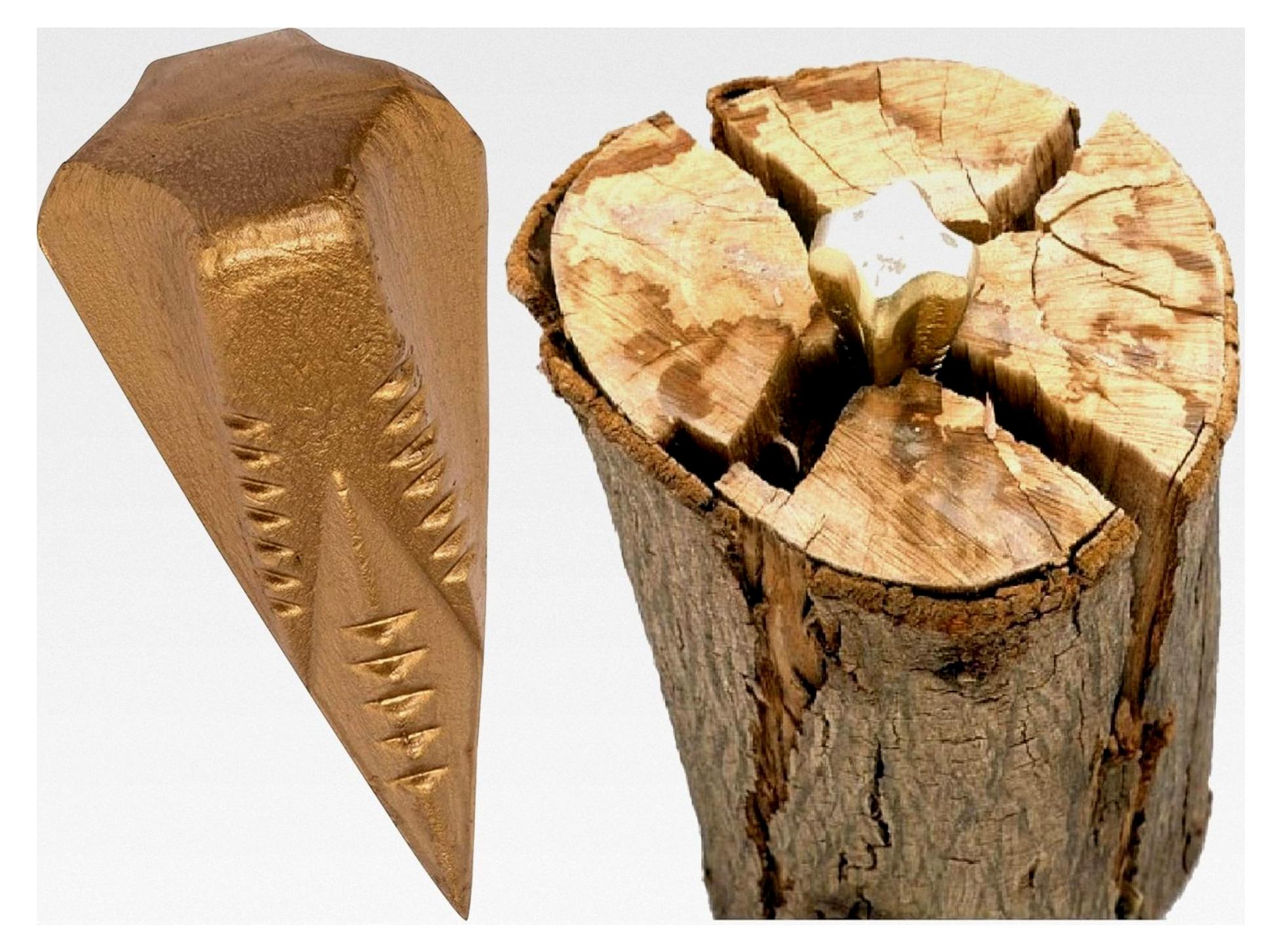 Markenlos Spaltgranate ca. 1,6 kg + 1x BILDMAGNET! Spaltkeil in Keil-Kreuzform aus Spezialstahl für Holzspaltung
