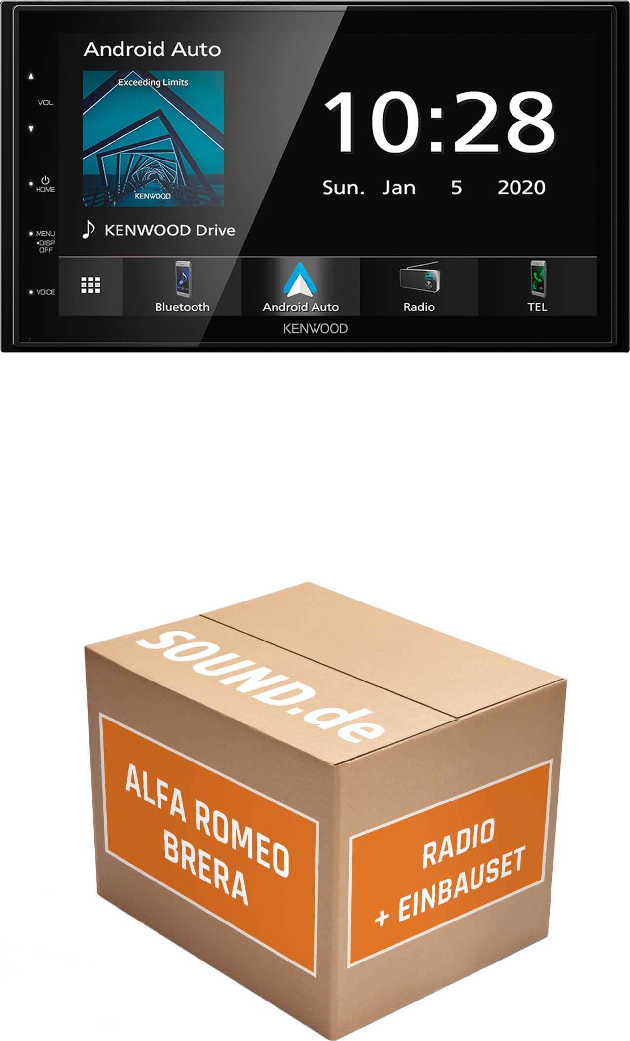 Autoradio Einbaupaket Kenwood DMX5020BTS passend für Alfa Romeo Brera + Navigation Schwarz | Apple CarPlay Android Auto Image