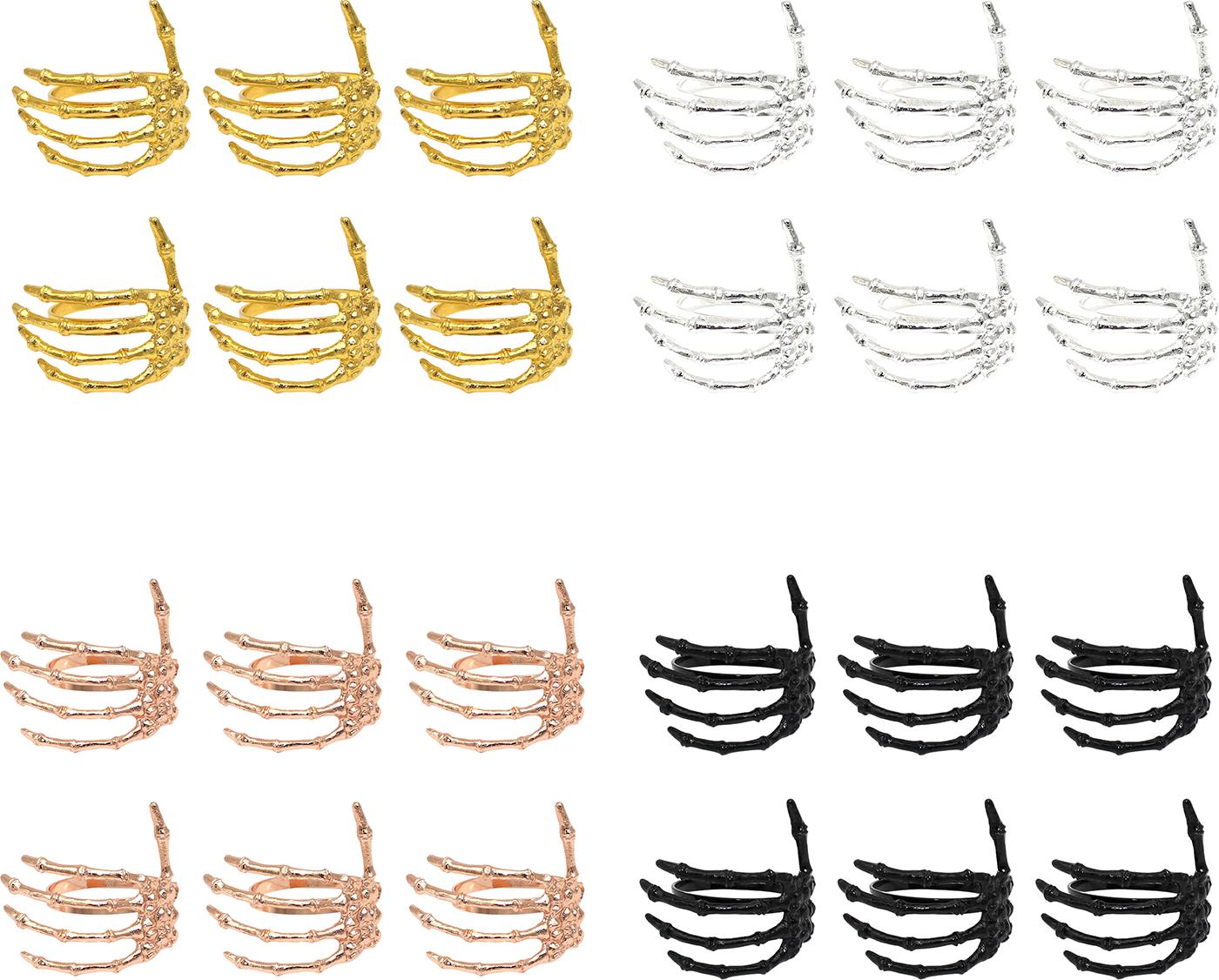 Cocosity Wein Geschirr Halloween Serviette Schnalle Geist Hand Serviettenring Legierung Serviettenring Silber