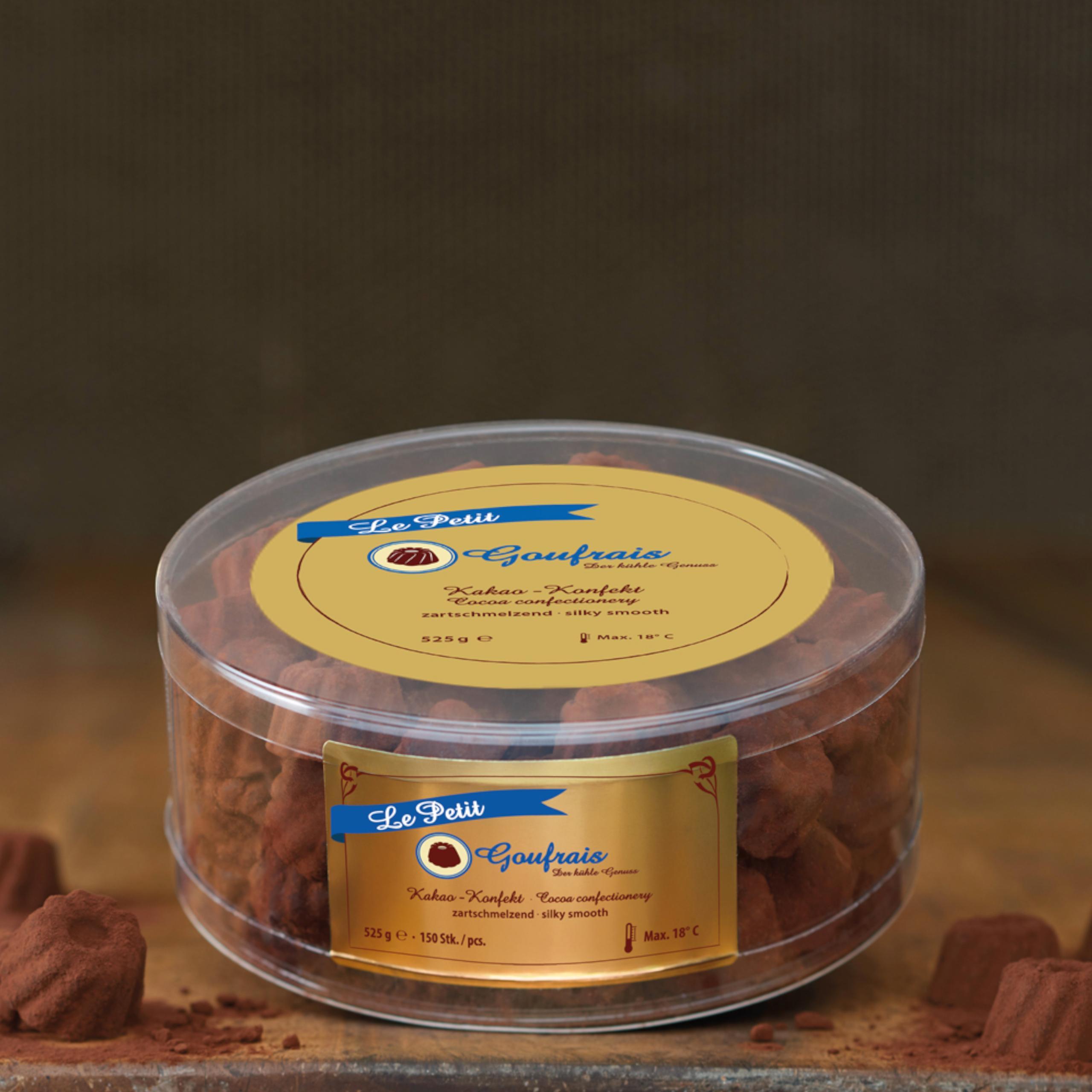 Goufrais Le Petit – Genussbox 525 g | 150 Kakaogugelhupfe | Perfektes Geschenk