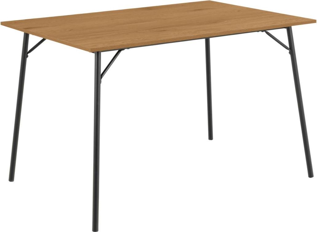 ebuy24 Peru Rechteckiger Esstisch - 120x80x75cm - Eiche Nachbildung/schwarzer Stahl 11-0000108111