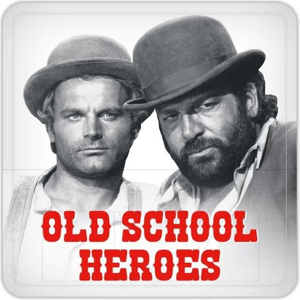 Blechwaren Fabrik Braunschweig Gmbh Bud Spencer & Terence Hill Bierdeckel aus Blech Old School Heroes 10 x 10 cm 10057