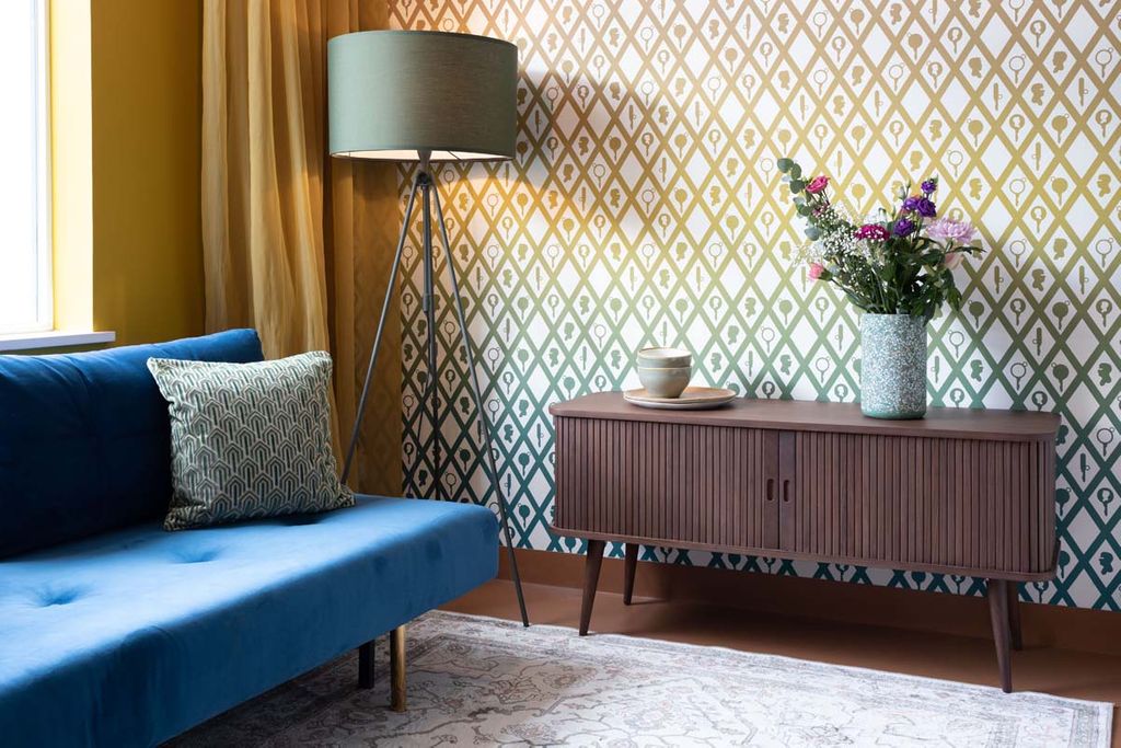 Sideboard BARBIER WALNUSS von ZUIVER mit Rollo Schiebetüren 4300019