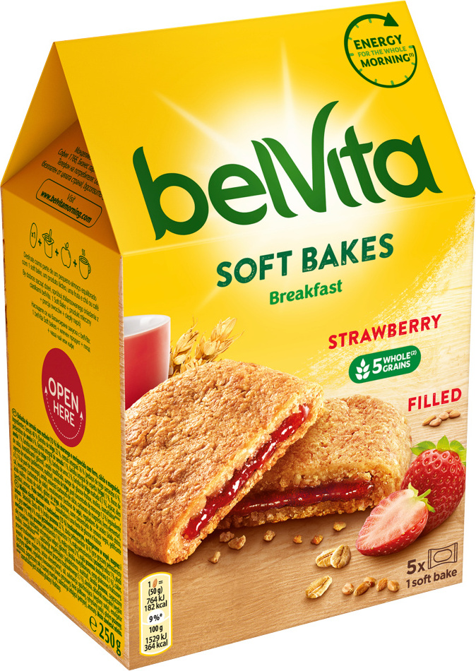 Belvita Frühstücksgetreidekekse mit Erdbeerfüllung 250 G