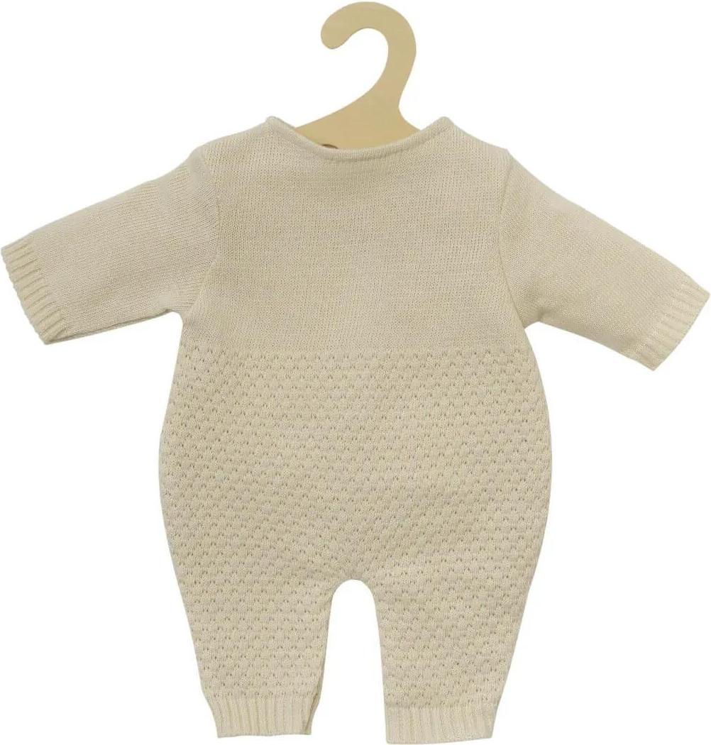 Heless Puppen-Strickstrampler aus 100 % Baumwolle, ecru, Gr. 35-45 cm 2480