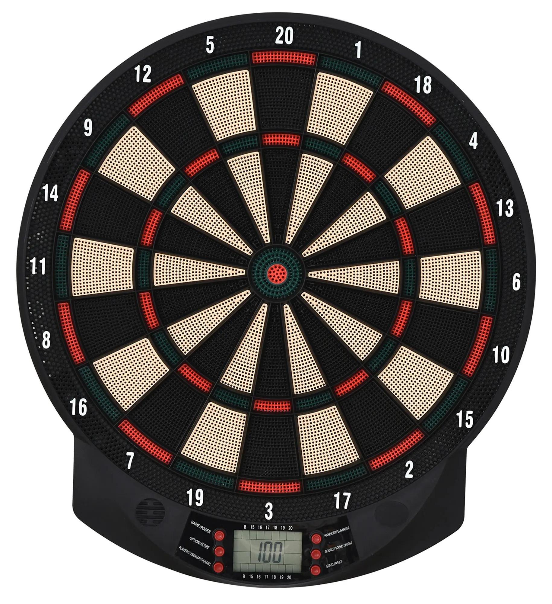 StarTech Elektronische Dartscheibe - Automatische Punktewertung - 26 Spiele - 185 Spieloptionen - 6 Pfeile - 44 x 39,5 x 2,2 cm - Armeegrün