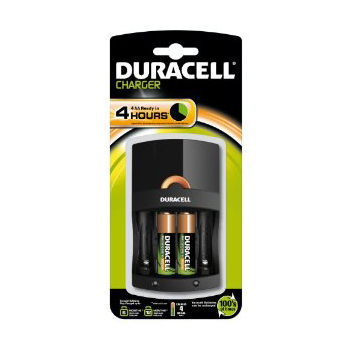 Duracell CEF 14 2XAA750 + 2XAA1700 Steckerladegerät f?r 4 Akkus, 1700 mAh Kapazit?t, 360 min Ladedauer