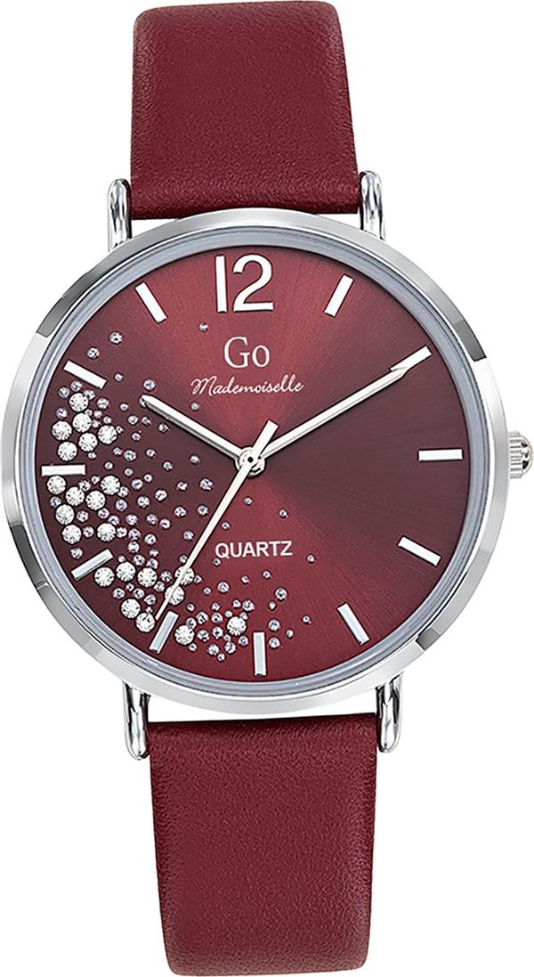 Len dámske náramkové hodinky Girl Only červené analógové Mademoiselle s koženým remienkom D2UGO699356