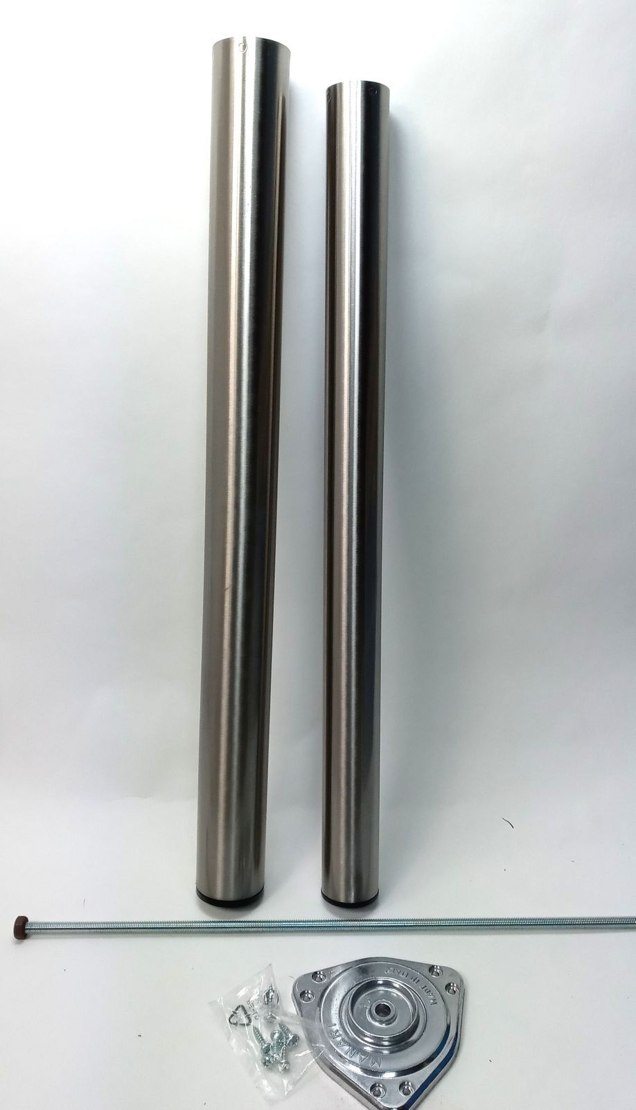 MANART SRL Ausziehbares Tischbein MANART - 710 bis 1100 mm - Ø 60 mm - satinierter Stahl - 20SATINE 20 SATINE