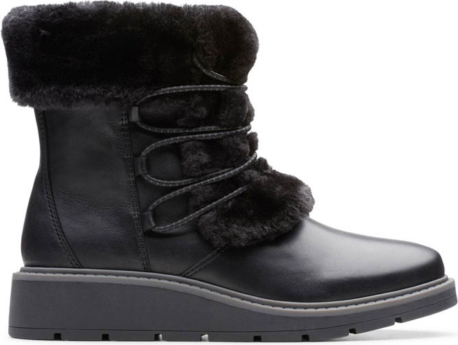 Dámske zimné topánky Clarks Ivery Jump z čiernej kože 36