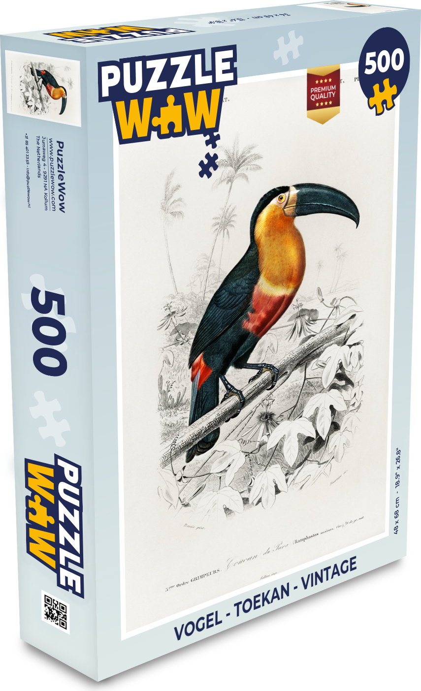 MuchoWow® Puzzle 500 Teile Vogel - Tukan - Weinlese - Denken - Spiel - Toy 137|202619435