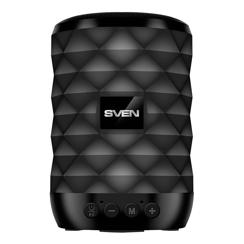 Sven SVEN PS-55, black, power output 5W (RMS), TWS, Bluetooth, FM, USB, microSD,lithium battery, SV-02114