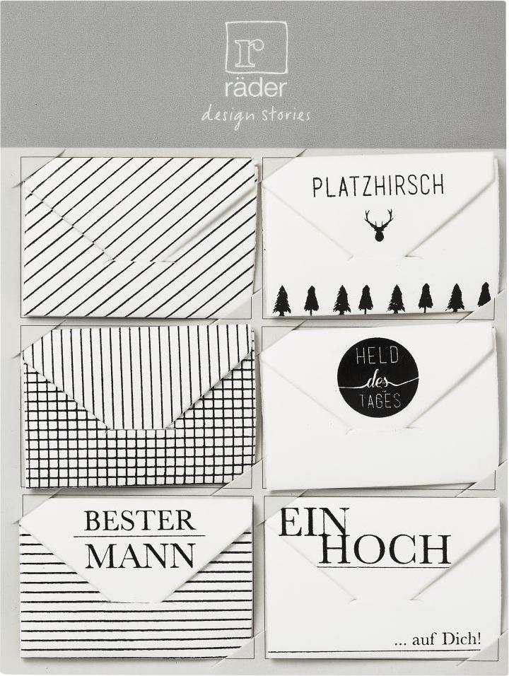 räder Minibriefchen "Schwarz", 6er Set