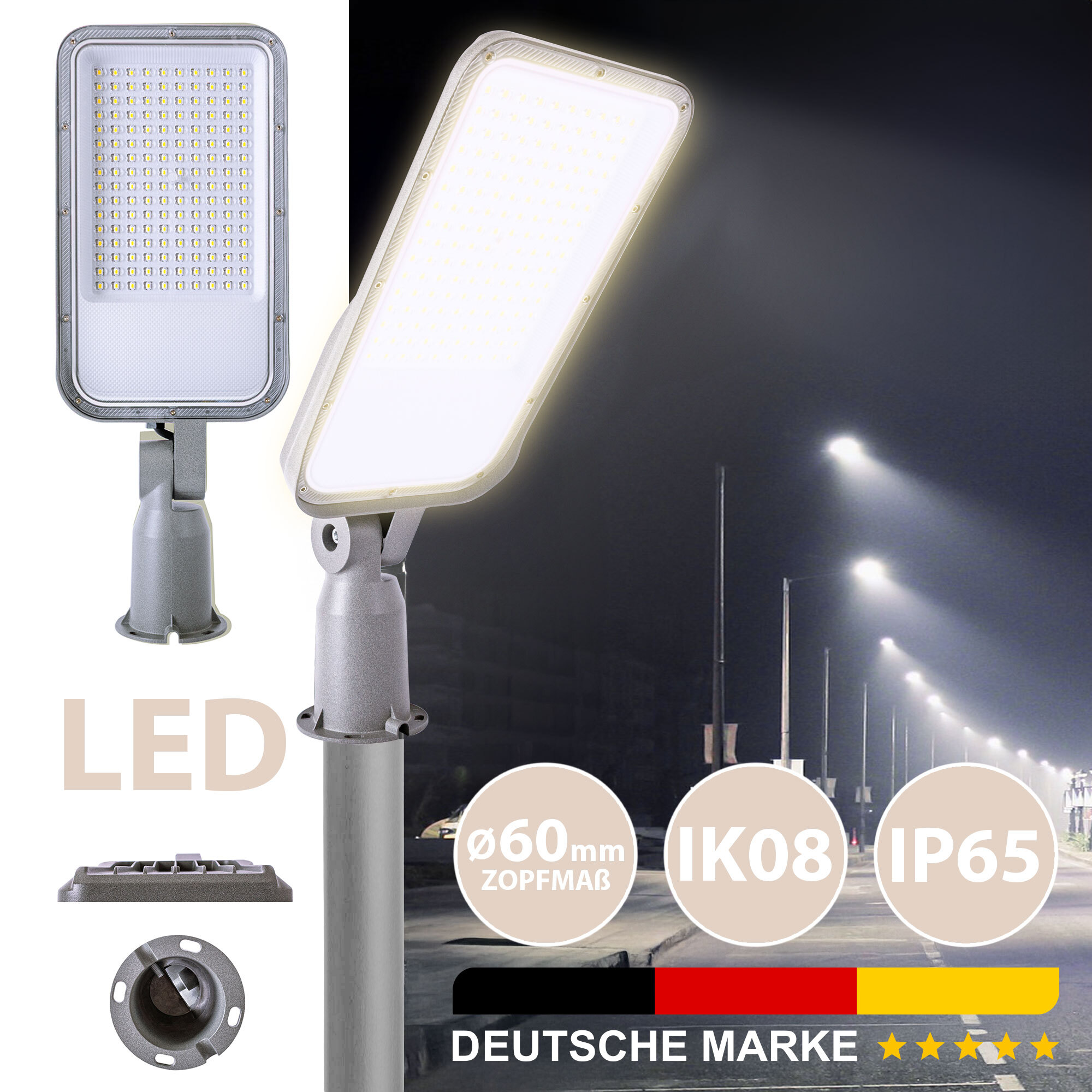 Maxkomfort GmbH LED SUN-Flex SL100S8, Straßenbeleuchtung 100W SH-SL100S8