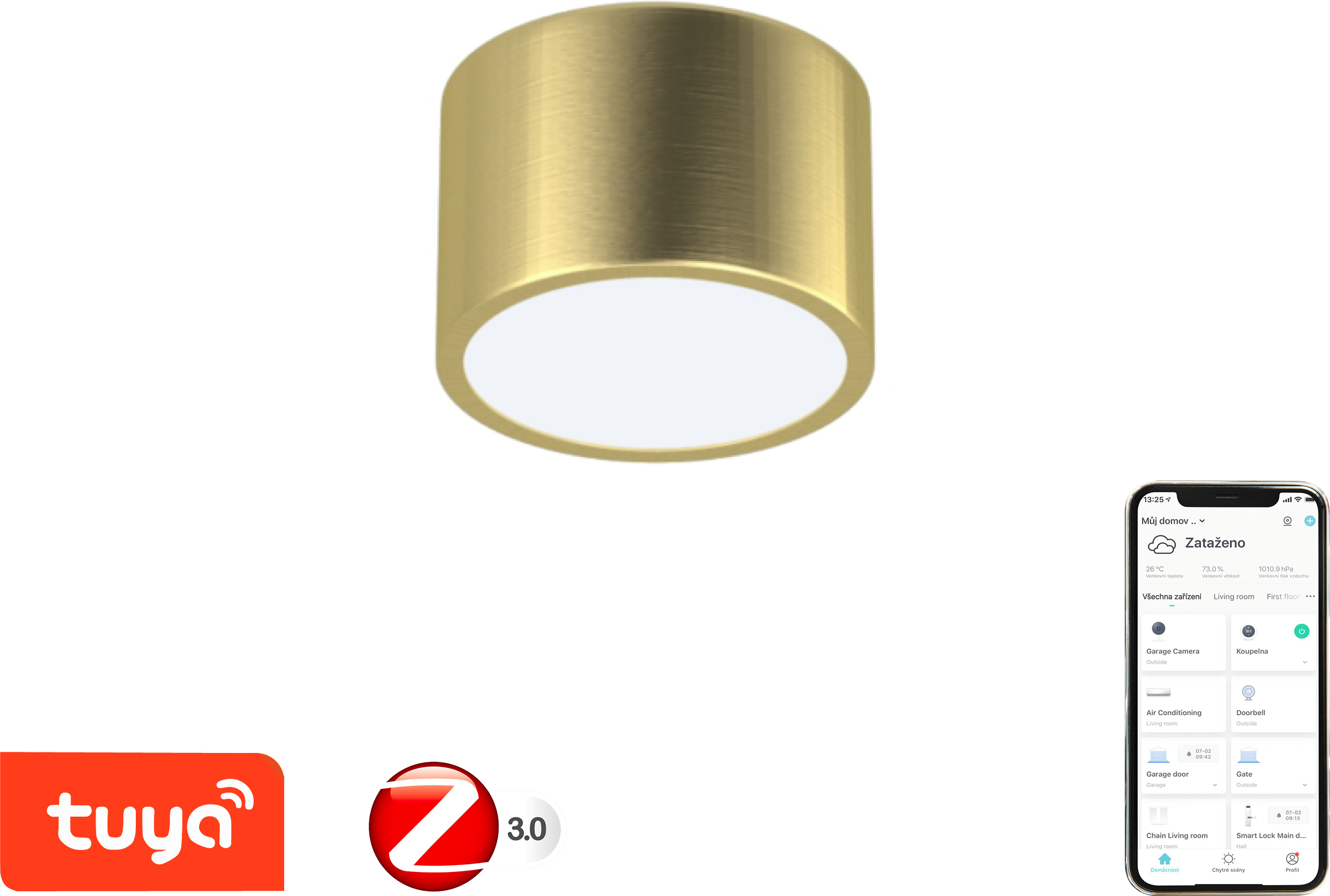 Immax NEO RONDATE Smart-Deckenleuchte 15cm 12W Gold Zigbee 3.0 07127L