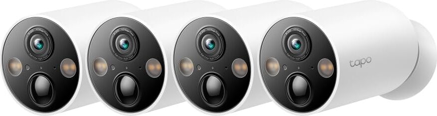 Batéria pre vonkajšiu kameru Tapo C425, 4-pack | vonkajšia kamera s magnetickou základňou, rozlíšenie 2K, WiFi, batéria 10000 mAh, 150° FOV, nie je potrebný rozbočovač, podporuje solárny panel, kompatibilná s Alexa